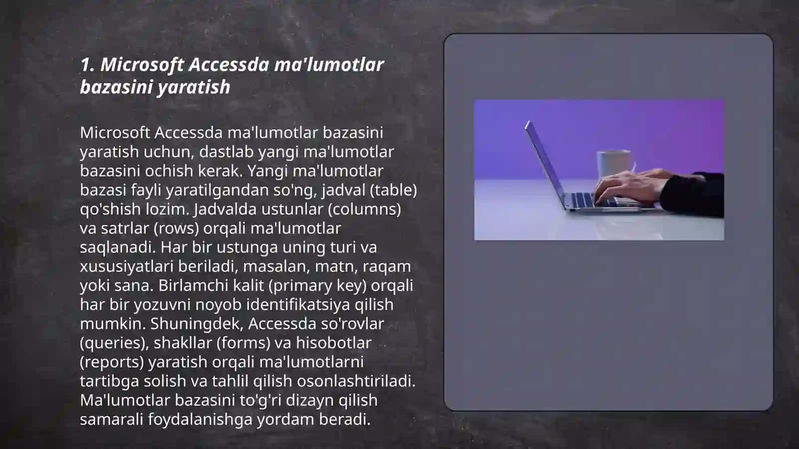 Microsoft Accessda xisobotlar 3