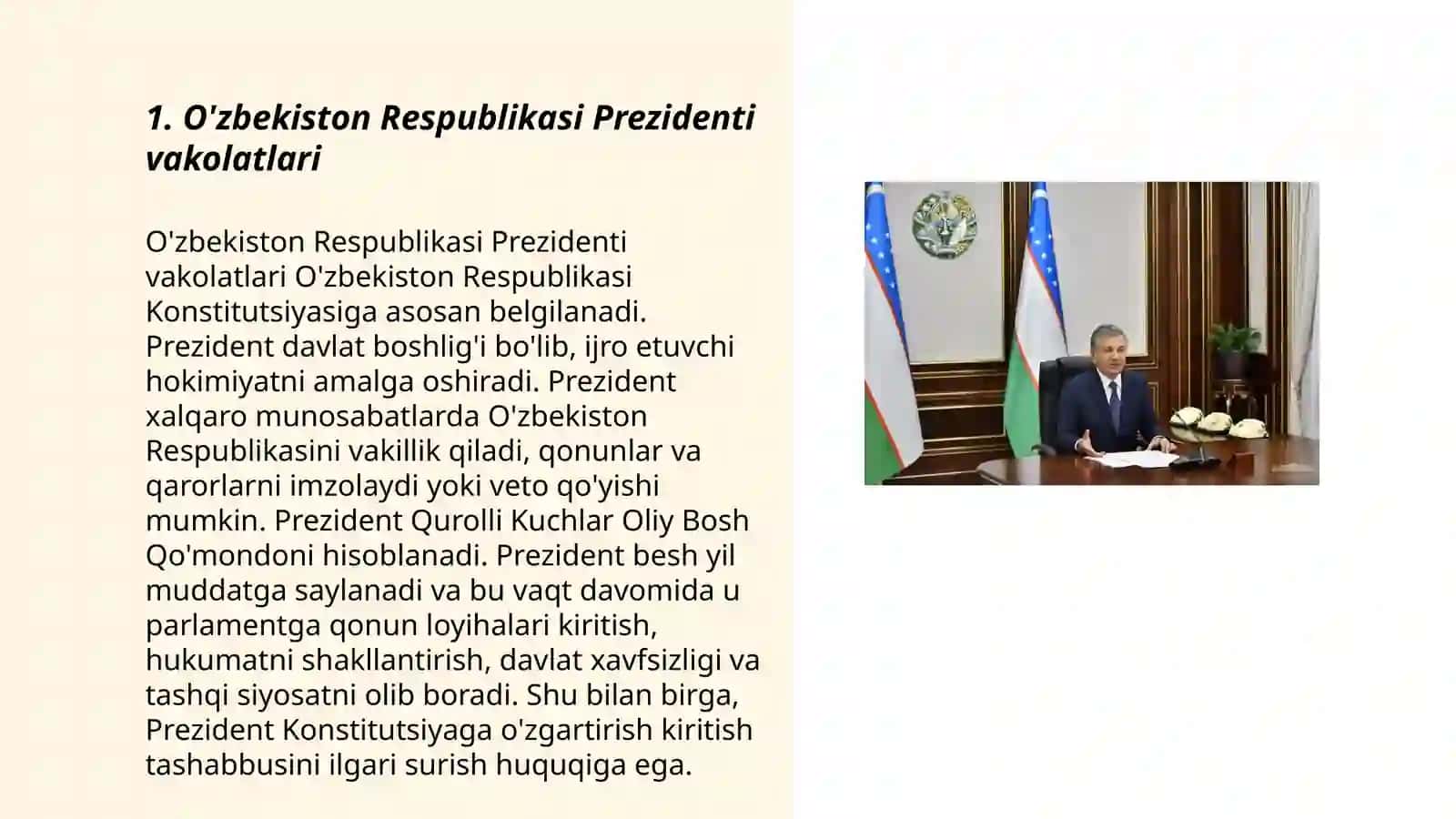 O'zbekiston Respublikasi Prezidenti vakolatlari 3