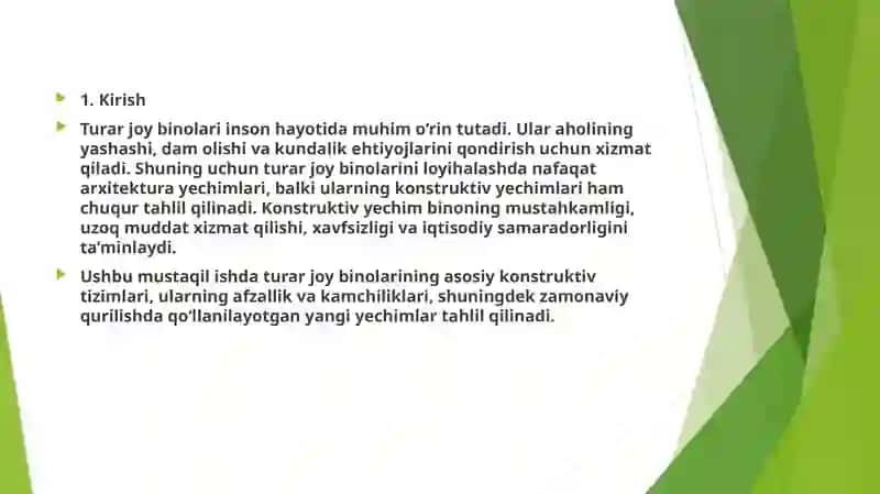 Turarjoybinolari konstruktivye chimlarini tahlil qilish 3