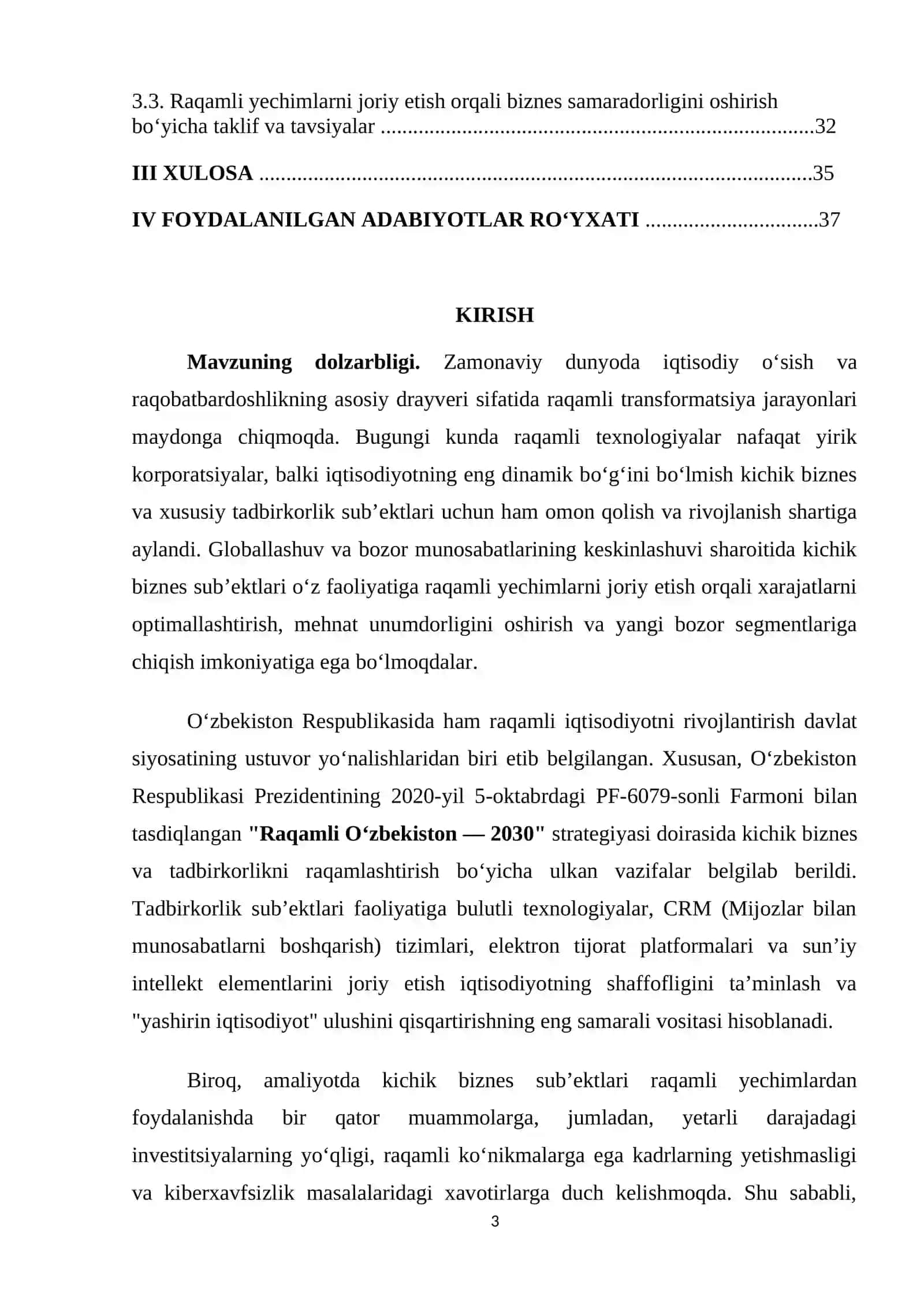 Kichik biznes sub’ektlari faoliyatini raqamlashtirishning dinamikasi va tendensiyalari 3