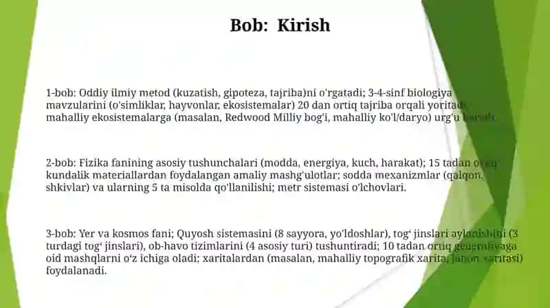 3-4-sinflar Tabiiy fanlardan sligibilan ishlash bo'yi chataqdimot tayyorlash 3