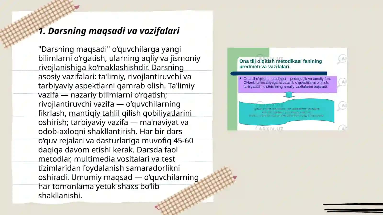 Dars-õqitishning asosiy shakli sifatida 3