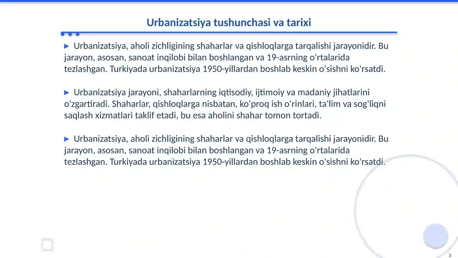 Turkiya shaharlaridagi urbanizatsiya darajasi va xuxusiyatlari 3
