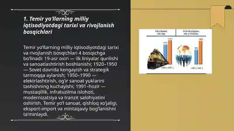 Temir yoʻllar va uning mamlakat iqtisodiyotidagi oʻrni 3