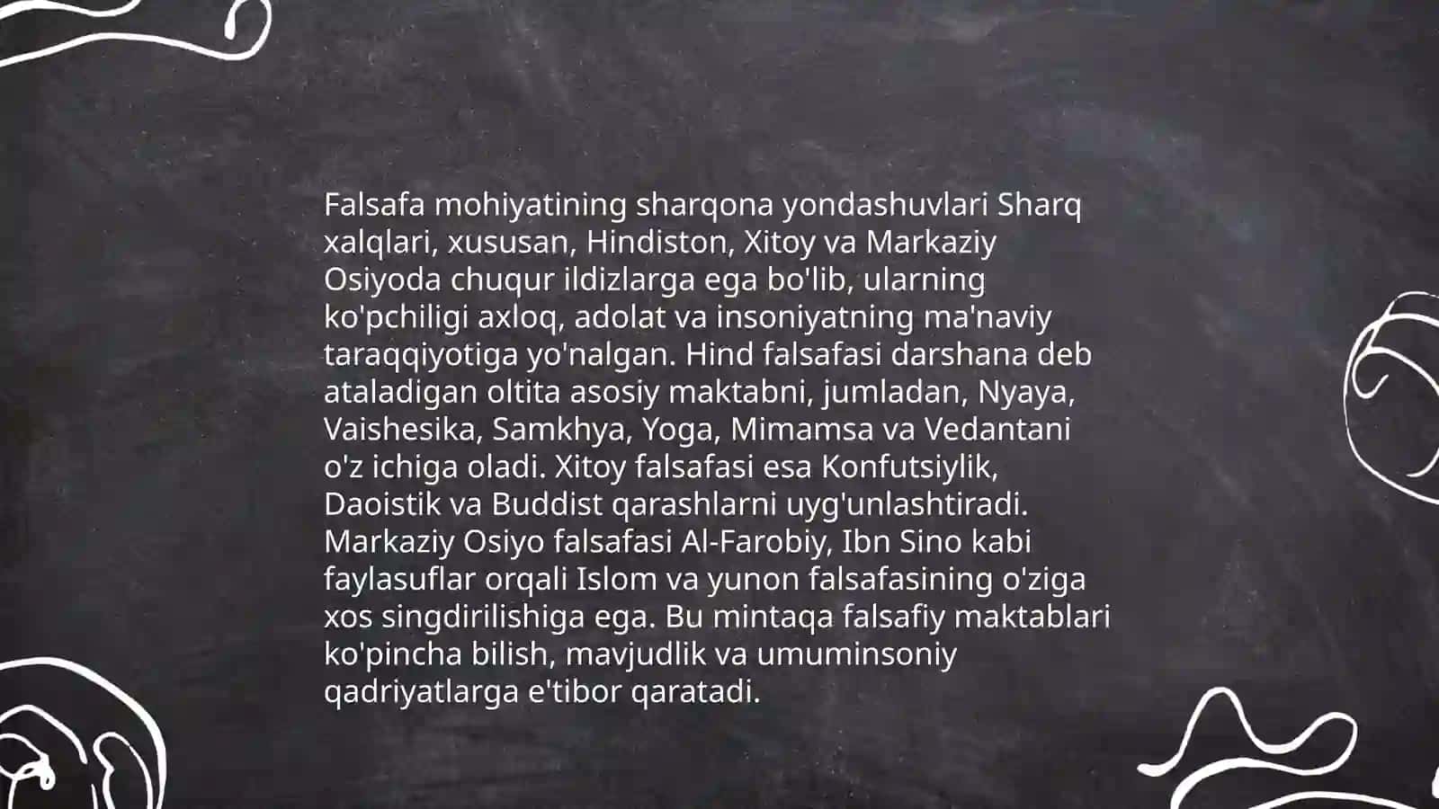 Falsafaning mohiyatiga oid sharq va g'arb mutaffakkirlari ta'riflarini tasniflash 3