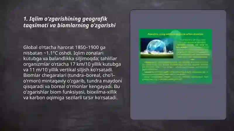 Iqlim o'zgarishi va ekologik moslashuv 3