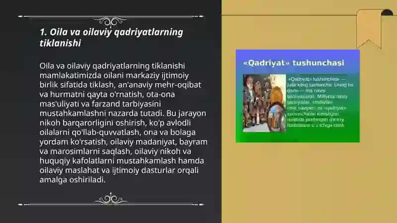 Oila va oilaviy qadriyatlarning tiklanishi 3