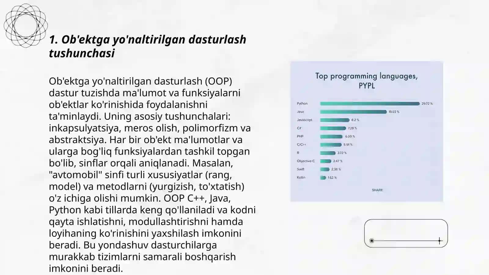 Obektga yonaltrilgan dasturlash asoslari 3