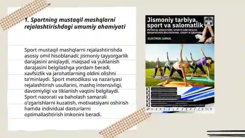 Mustaqil sport mashqlarini rejalashtirishda sportning ahamiyati 3