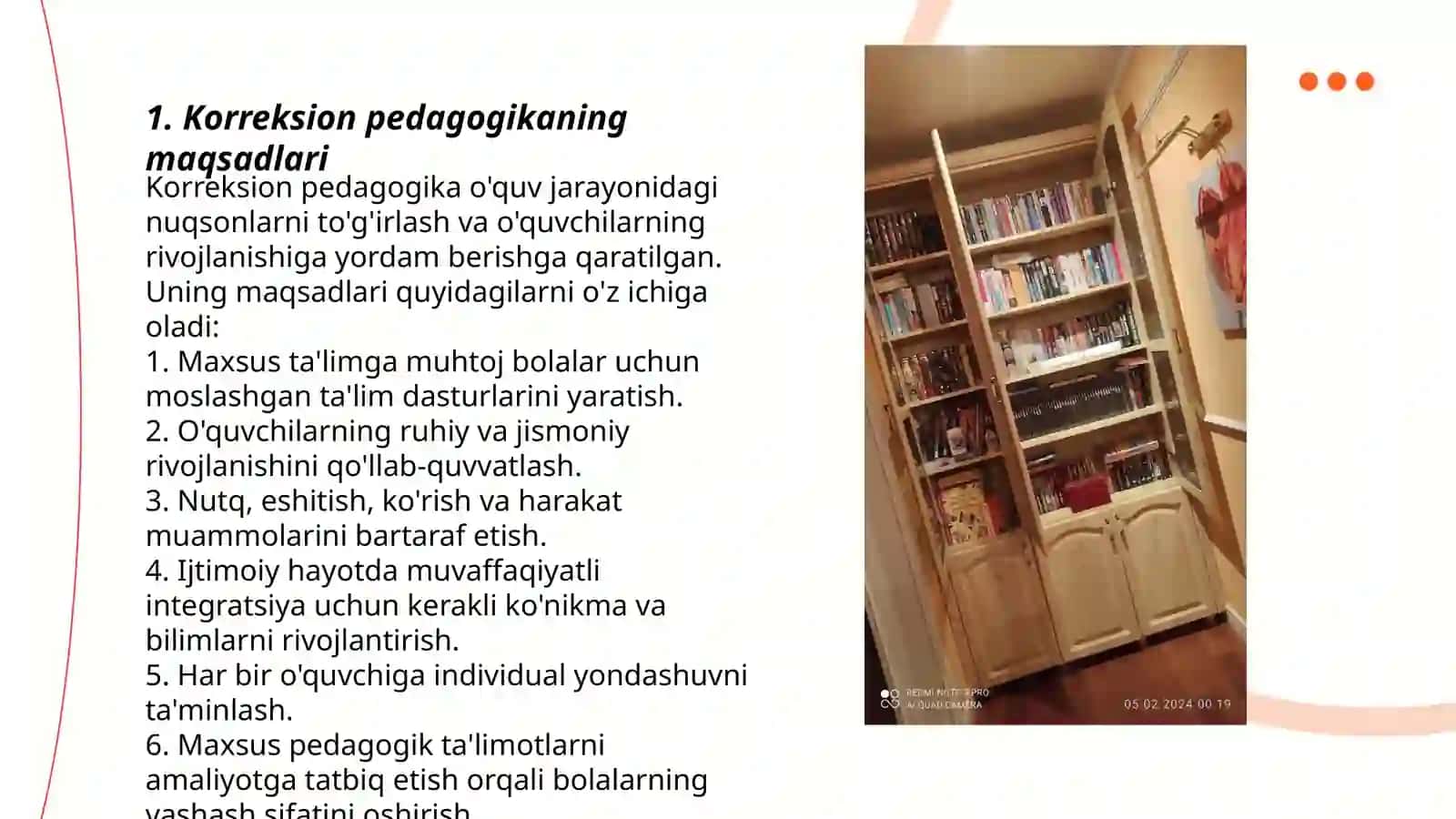 Korreksion (maxsus) pedagogikaning asosiy vazifalari tamoyillari va metodlari 3