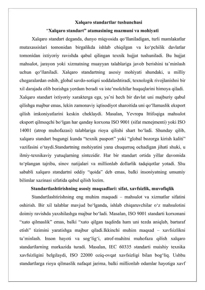 Xalqaro standartlar tushunchasi va uning turlari 3