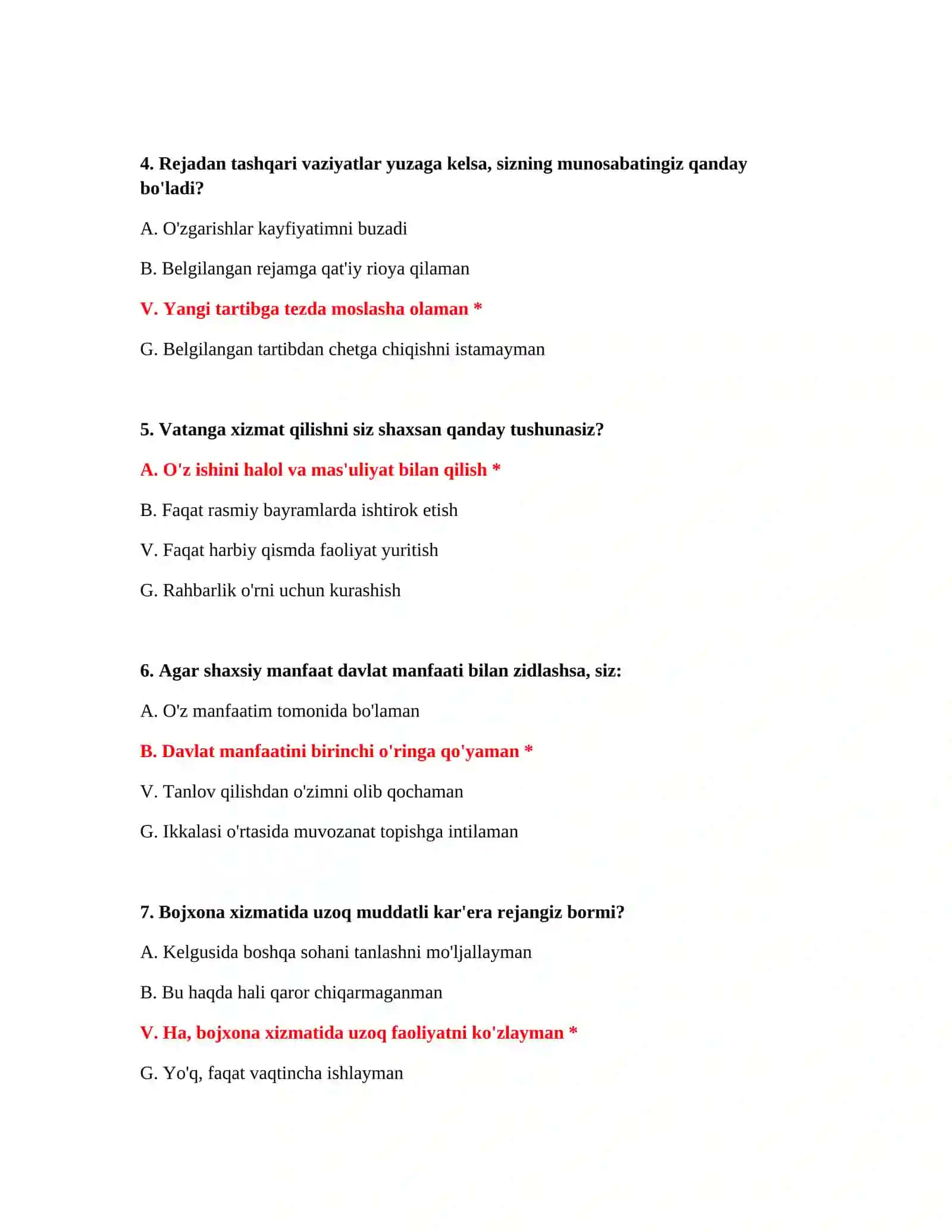 Bojxona ishi bo‘yicha test savollari 3