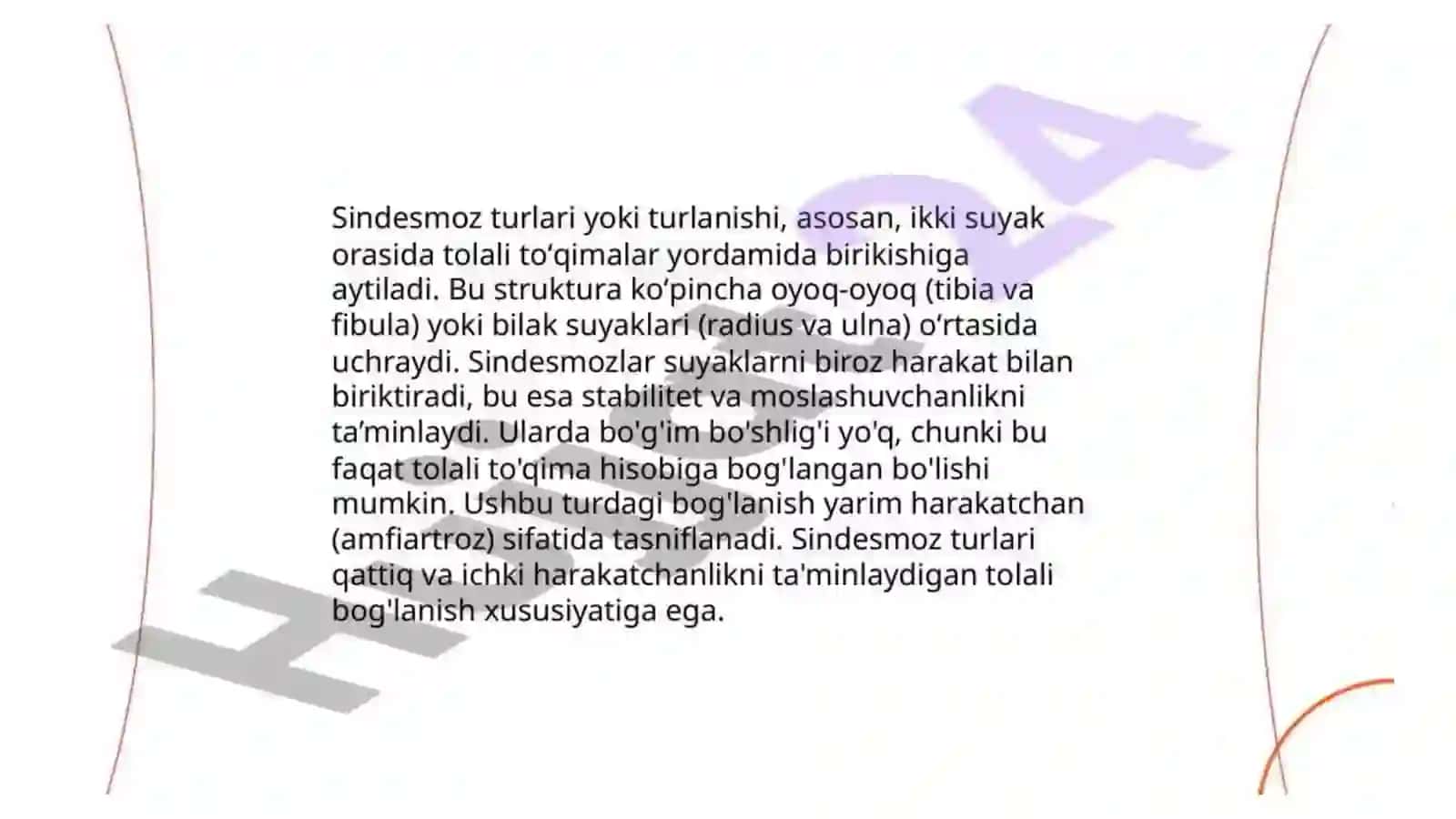 Mavzu: Sindesmoz, Sinxondroz, Sinostoz Birlashuvlar 3