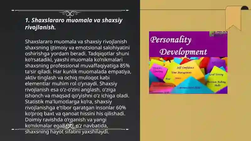 Shaxslararo muomalarning shaxs taraqqiyotidagi órni 3