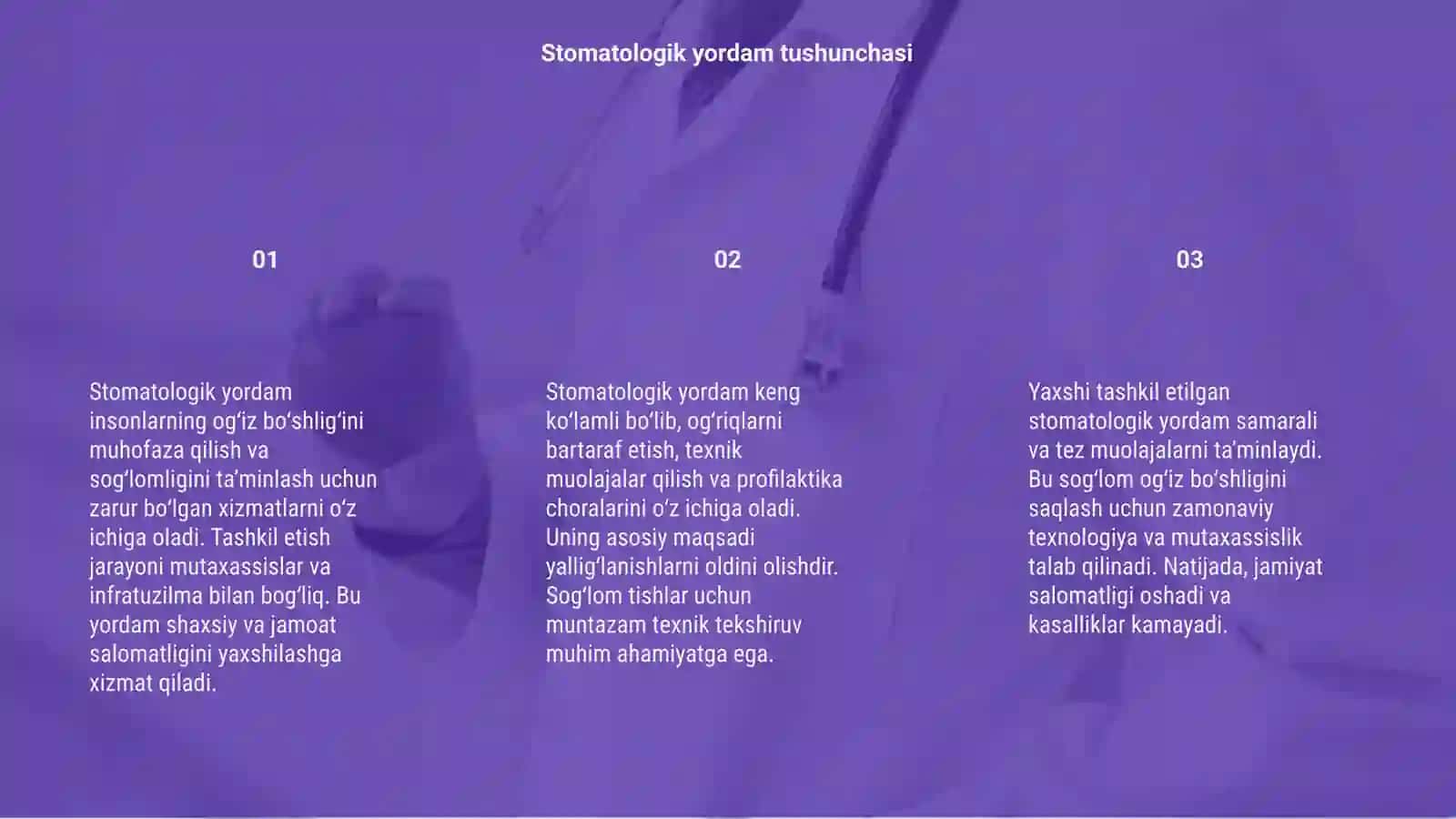 Stomatologik yordam va uni tashkil etish 3