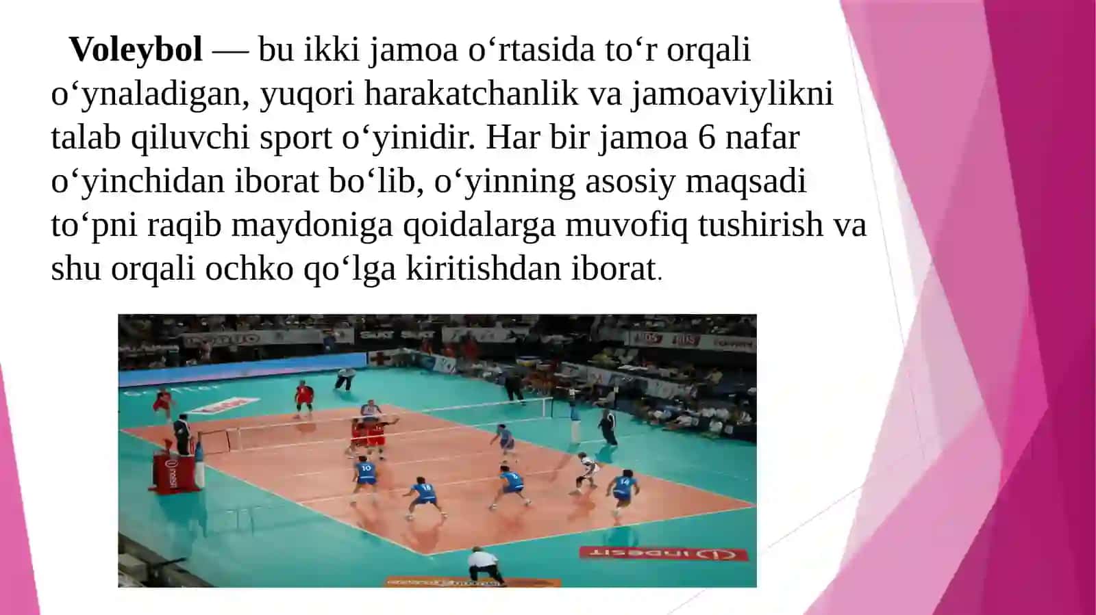 Voleybol o‘yini texnikasi vataktikasi 3