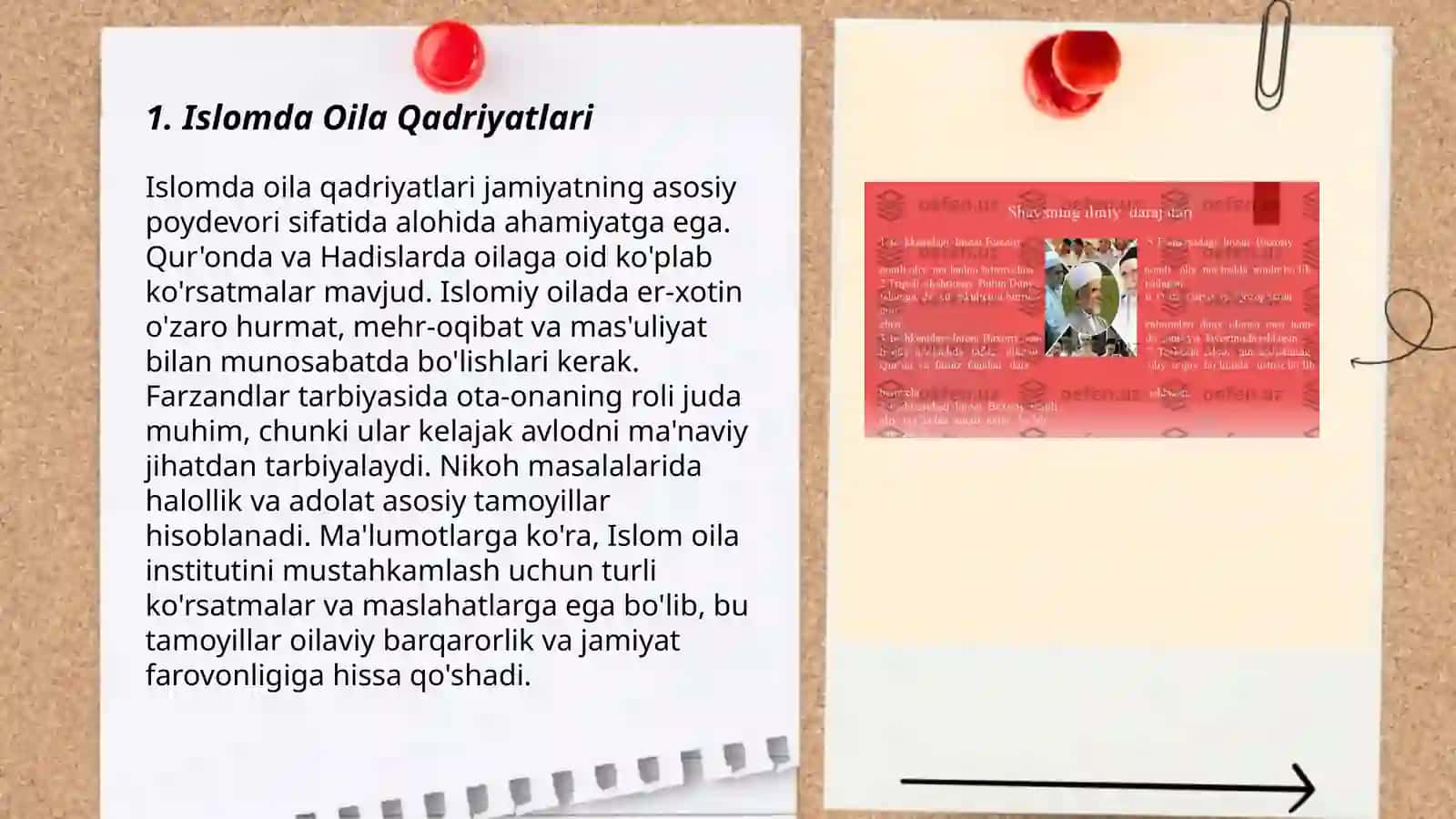 Shayx Muhammad Sodiq Muhammad Yusufning "Baxtiyor oila" asarida islom qadriyatlarining talqini mavzusida taqdimot tayyorlash 3