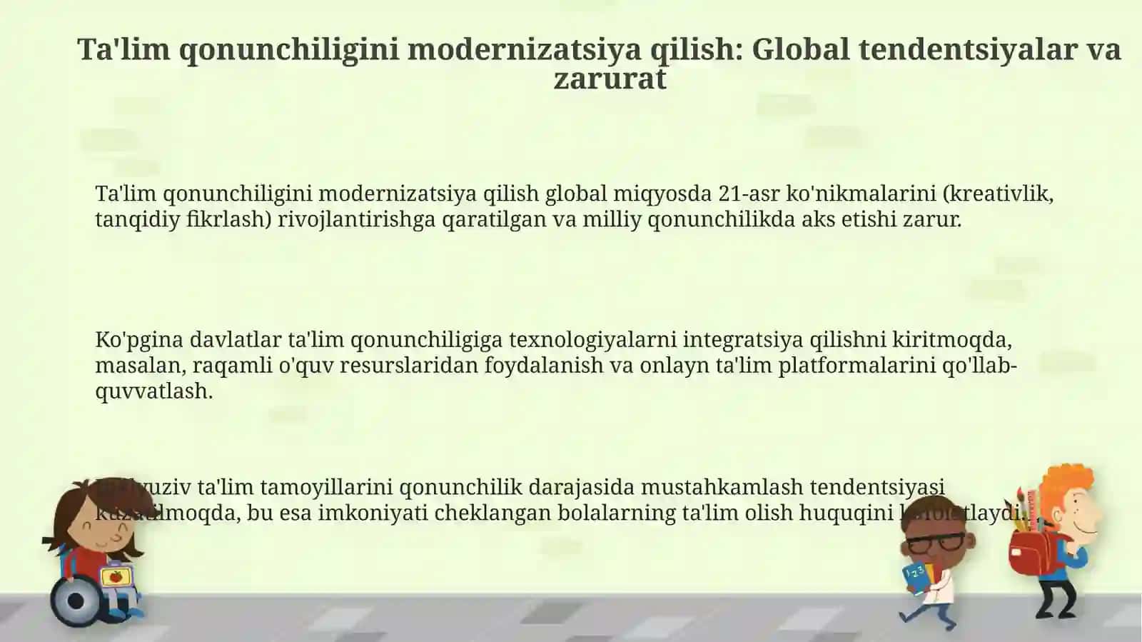 Ta'lim qonunchiligi modernizatsiyasi. Dunyoda ta'lim rivojining qiyosiy tahlili 3