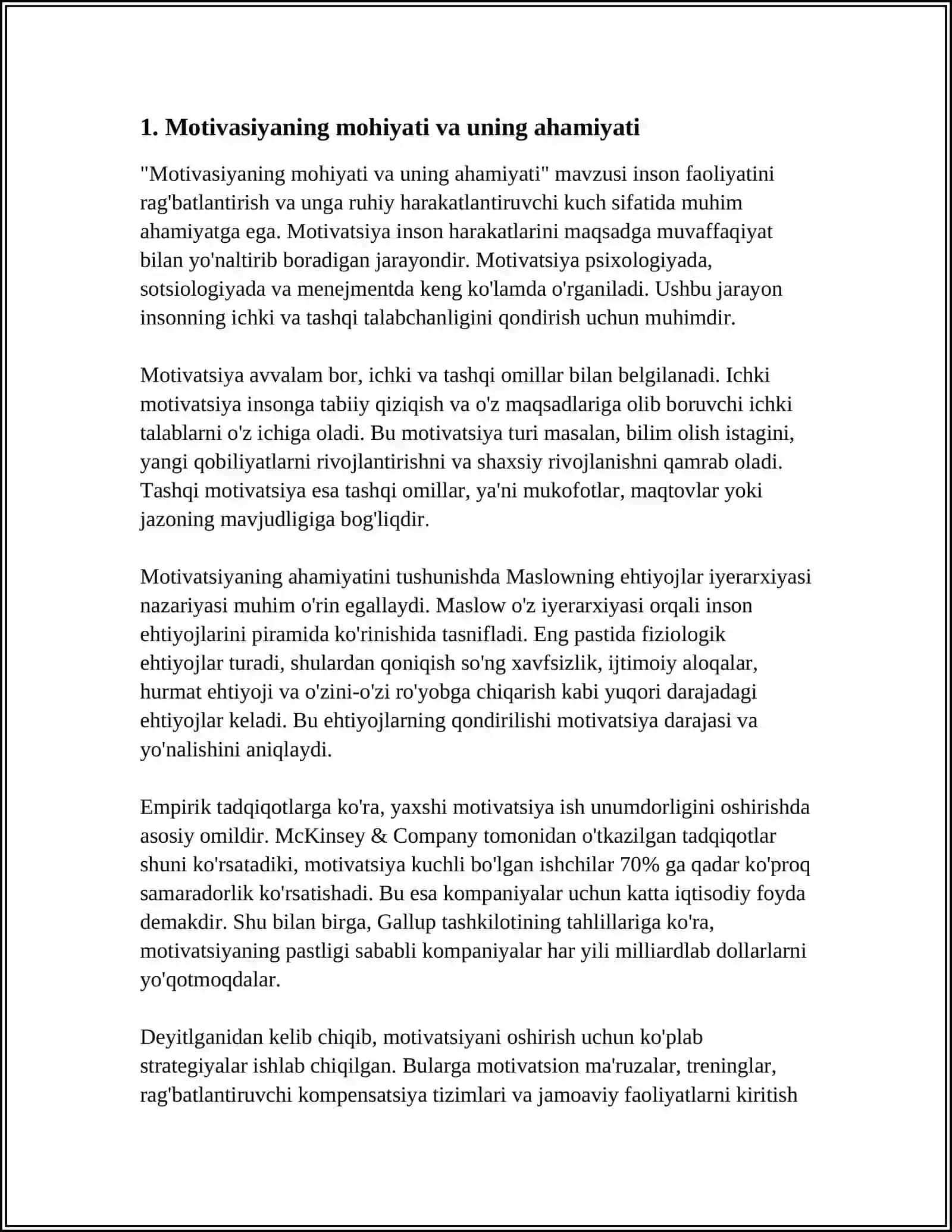 MOTIVATSIYA MAVZUSIGA MUSTAQIL ISH TAYYORLAB BER 3