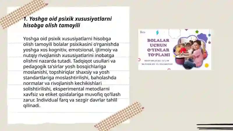 Bolalar psixikasini örganish tamoyillari 3