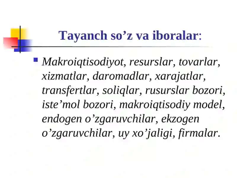 Dinamik makroiqtisodiy tahlil faniga kirish 3