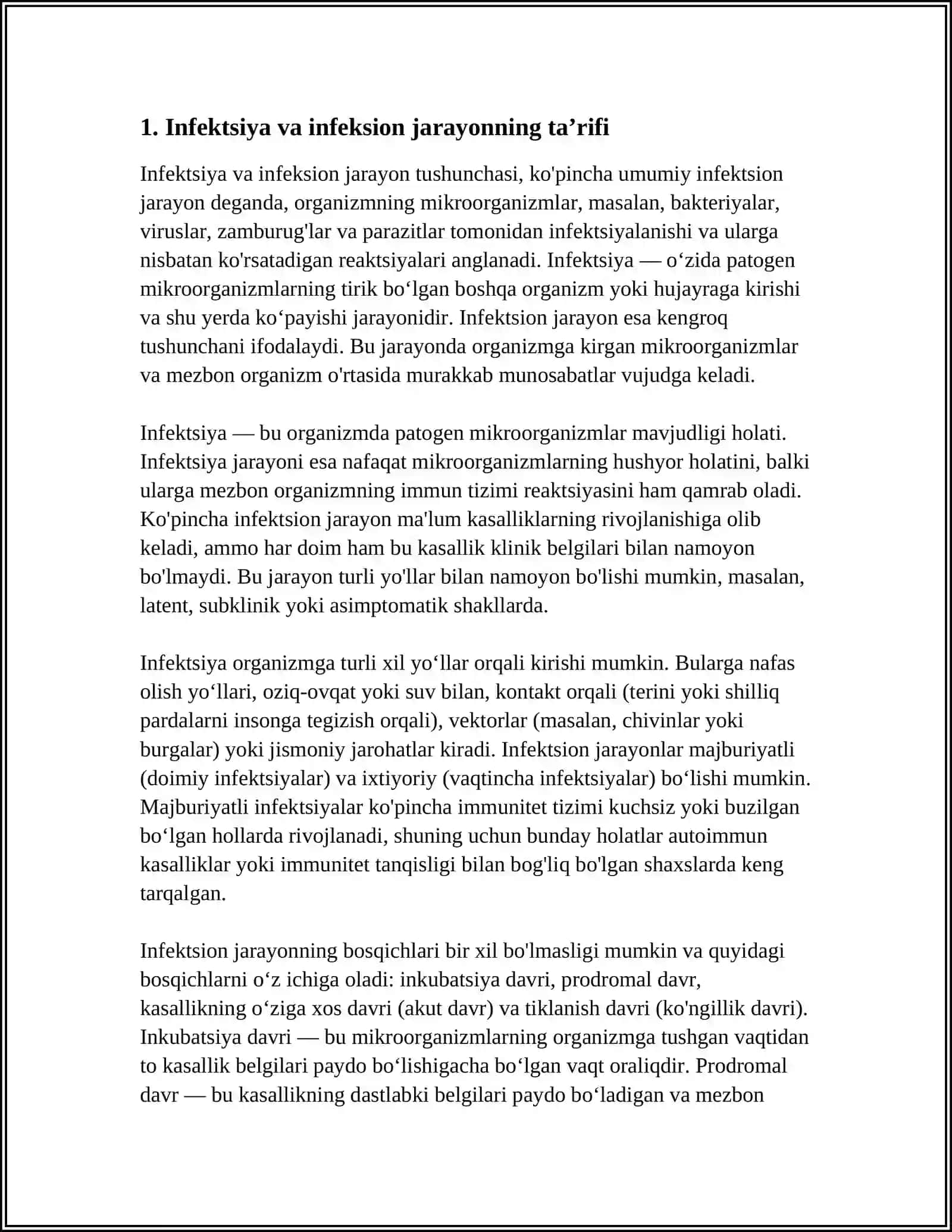 UMUMIY INFEKSION JARAYON HAQIDA TUSHUNCHA 3