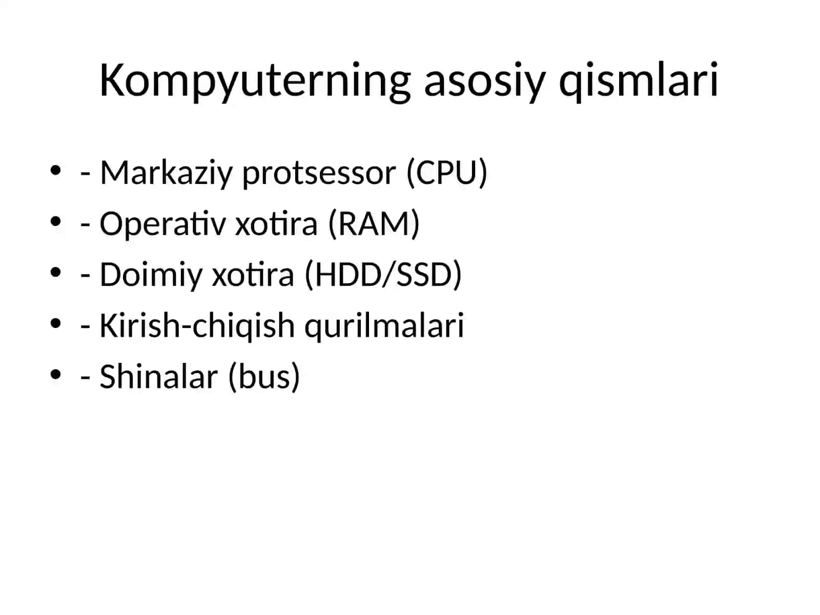 Kompyuter arxitekturasi asoslari 3