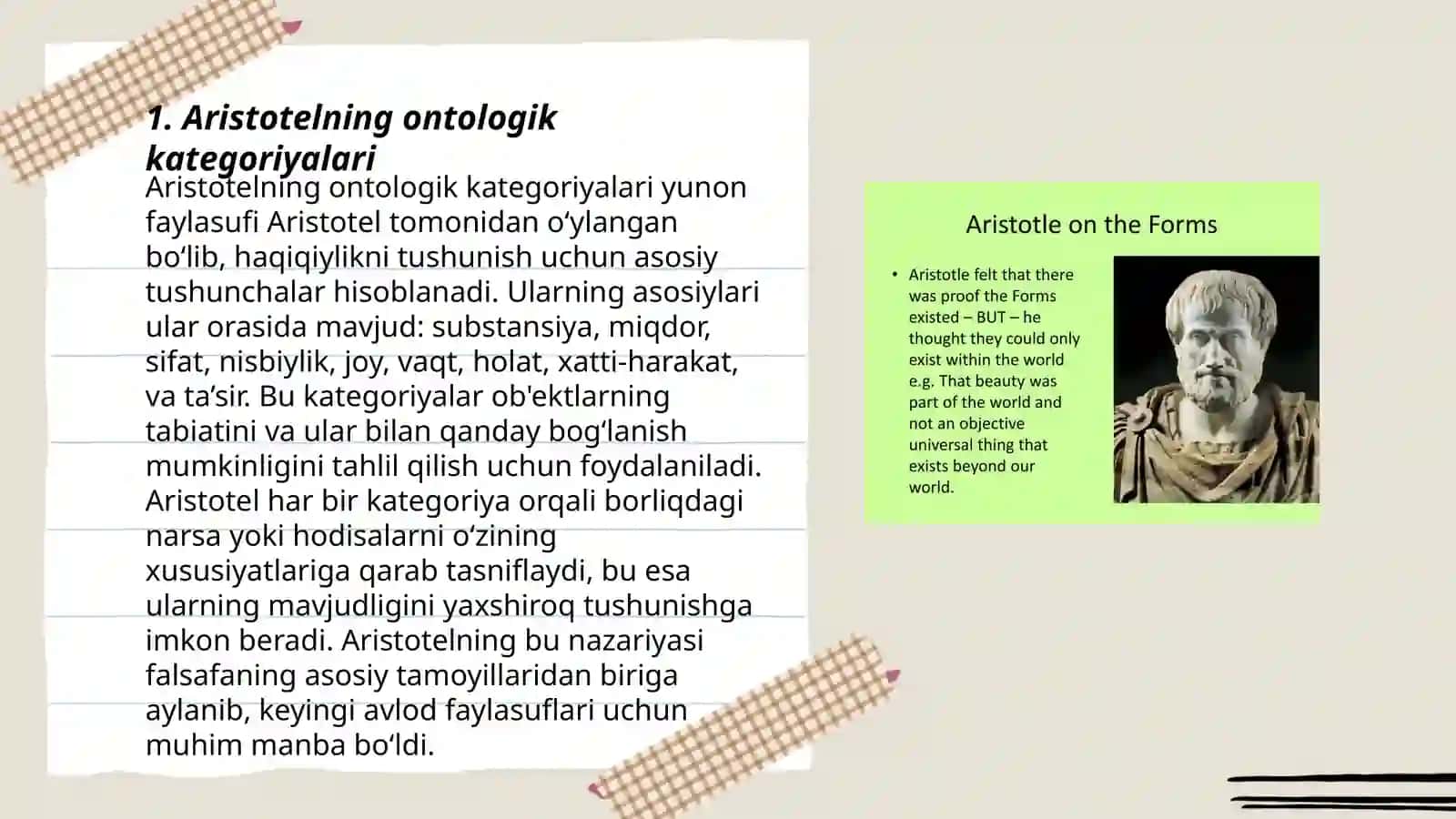 Aristotel Farobiy va Kant ontologiyasida kategoriyalarning tasnifi 3