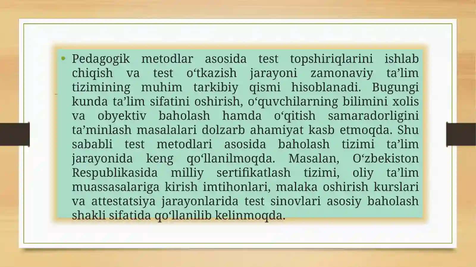 Test topshiriqlarini pedagogik metodlar asosida ishlab chiqish 3