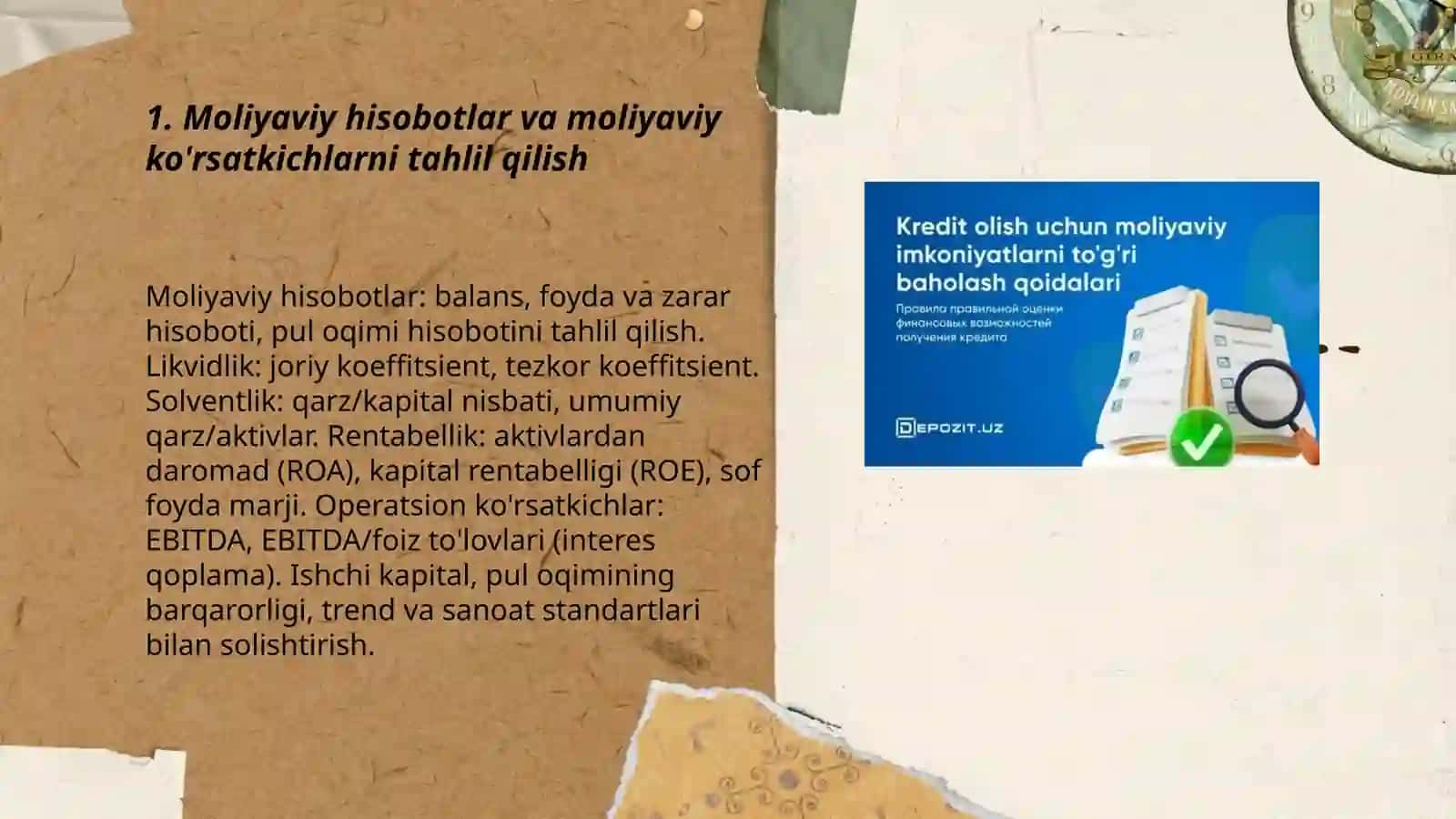 Moliyaviy hisobotlar va moliyaviy ko'rsatkichlarni tahlil qilish 3