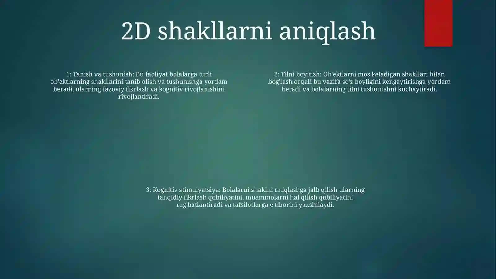 Bolalarni Predmetlar Shakli Bilan Tanishtirish Vazifalari 3