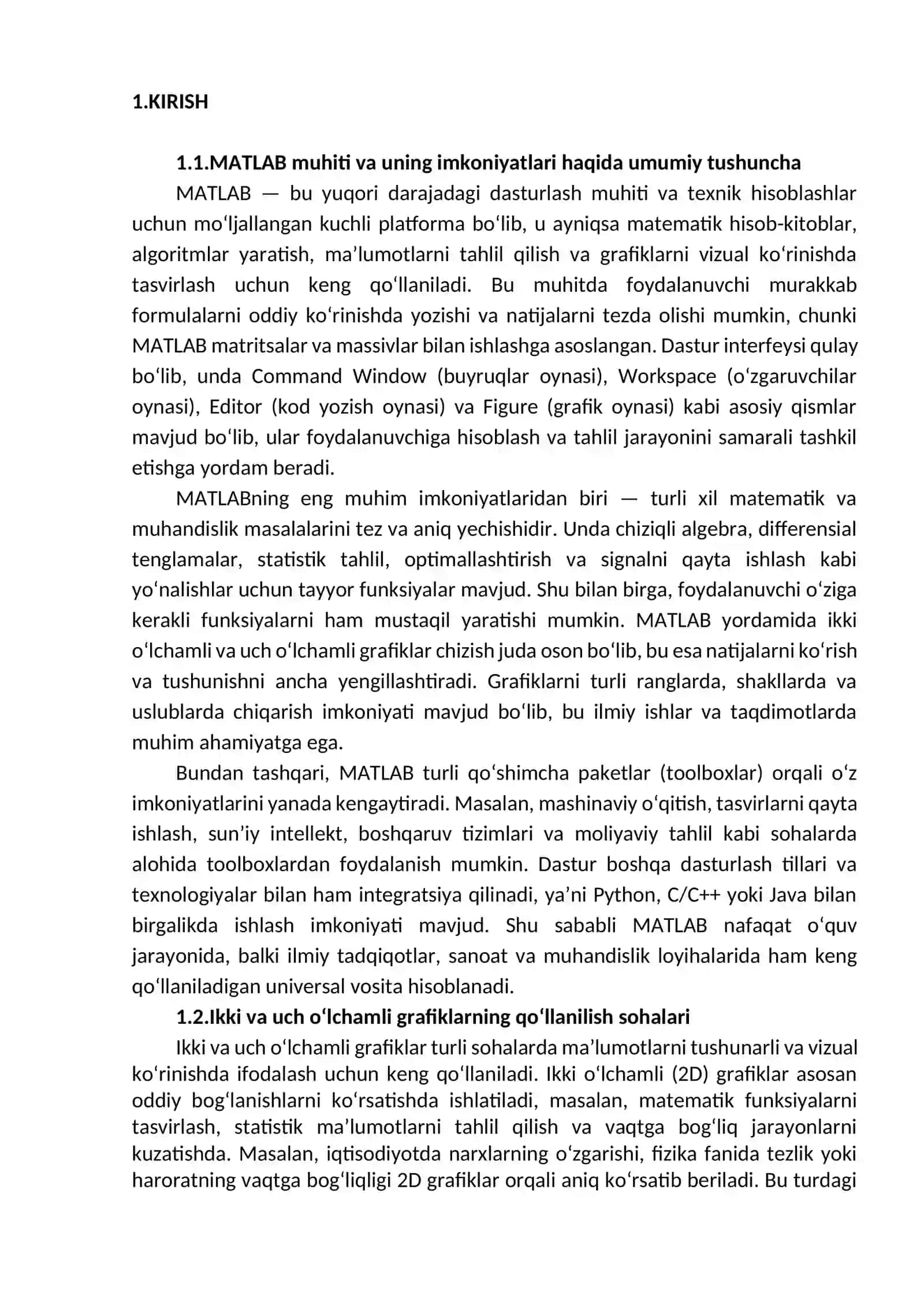 Ikki va uch o‘lchamli grafiklar yaratish 3