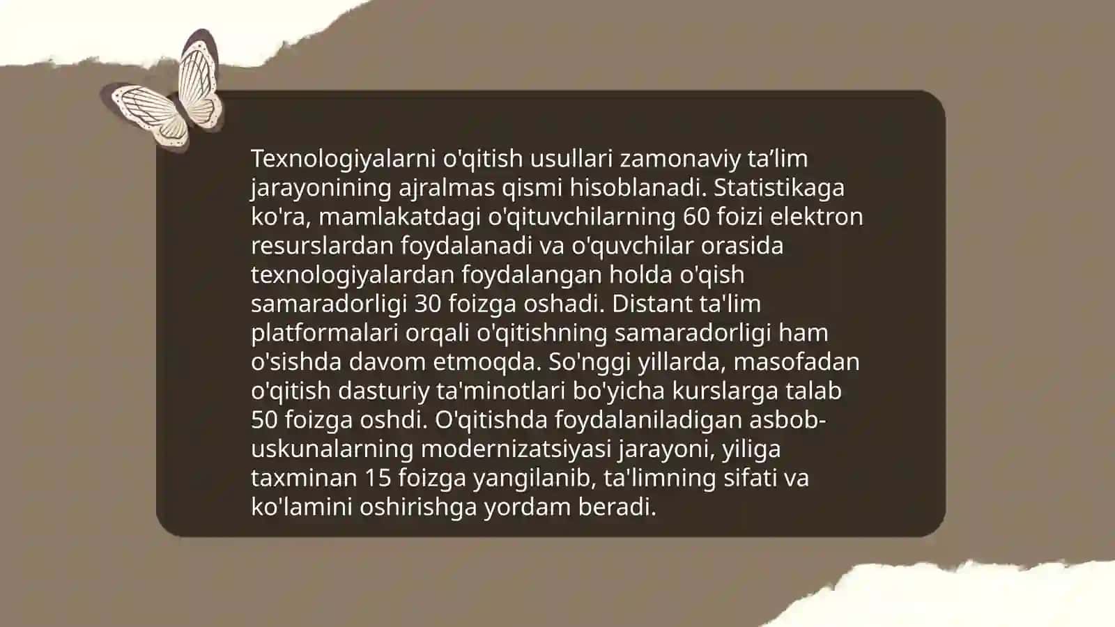 Texnalogiya oʻqitish darslari va ularga qoʻyiladigan talablar 3