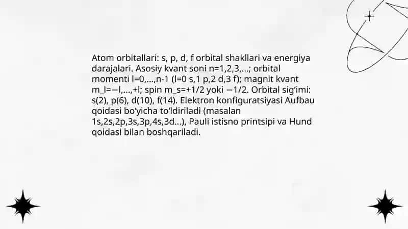 Kimyoviy birikmalarning elektron tuzilishi va xossalari 3