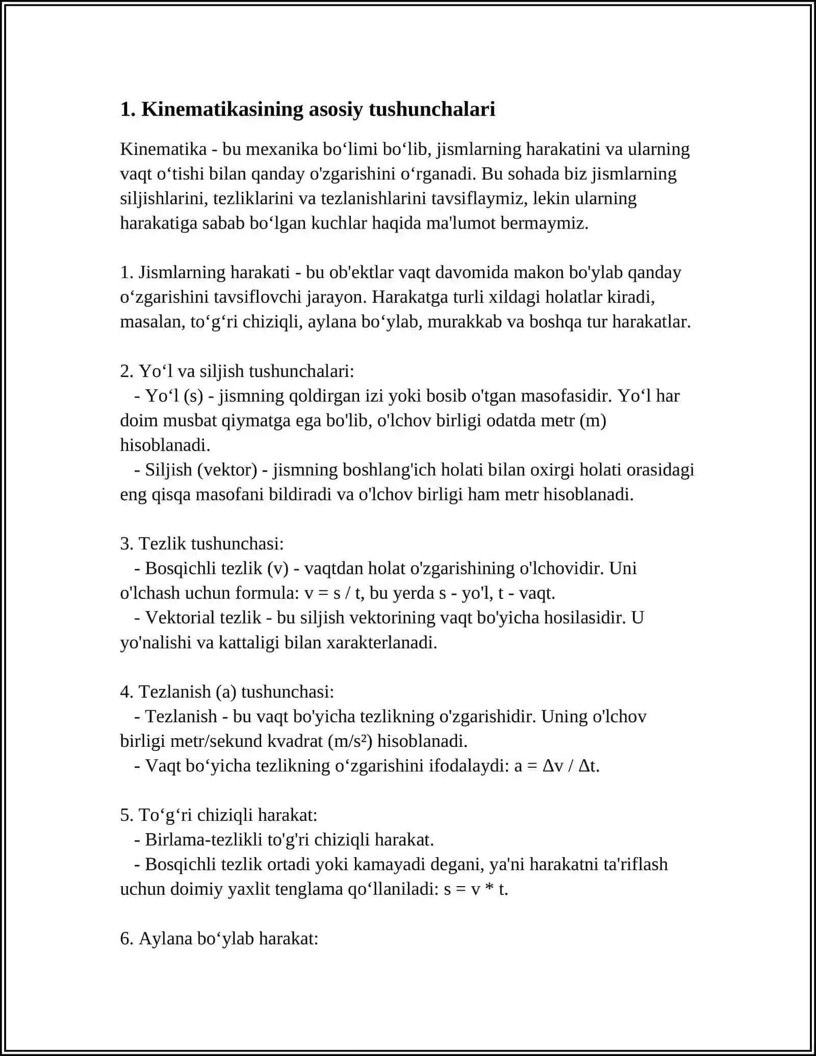 MEXANIK HARAKAT TRAYEKTORIYASINI VA EGRILIK RADIUSINI ANIQLASH 3