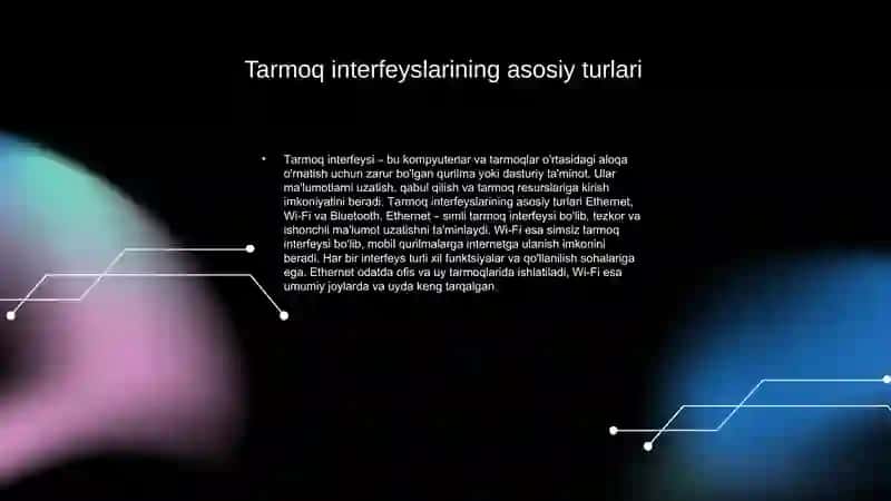 Tarmoq interfeyslarini o'rganish va tarmoq tugunlarini sozlash 3