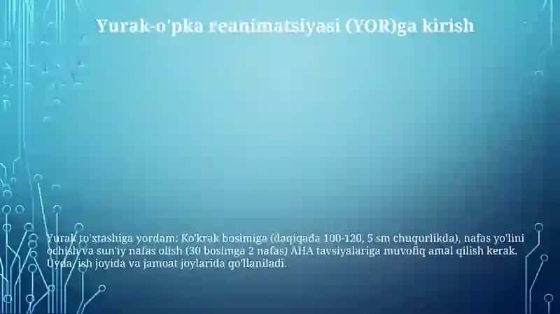 Yurak-o'pka reanimatsiyasi (YOR) 3