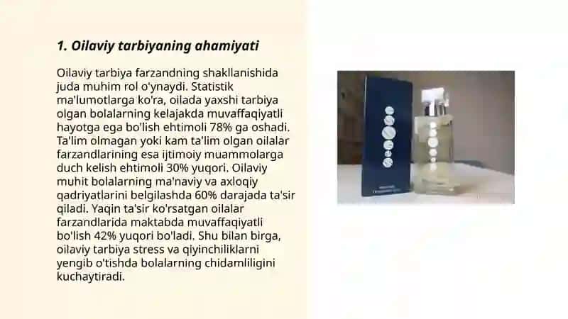 Oilaviy tarbiyaning mazmun mohiyati. Kundalik va maishiy odatlar 3