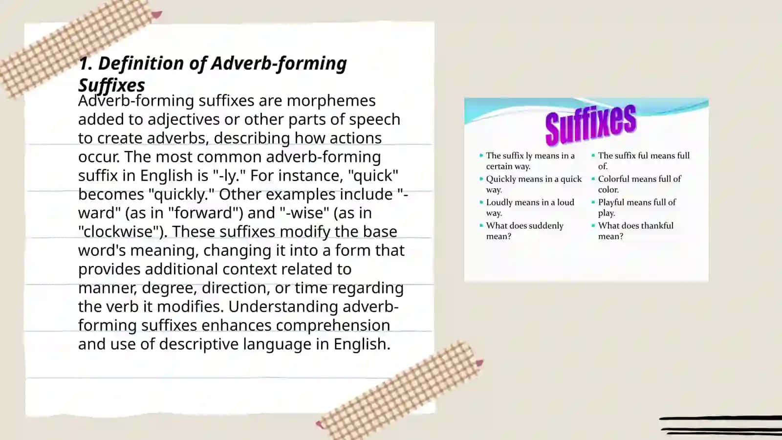 Adverb-forming suffixes 3