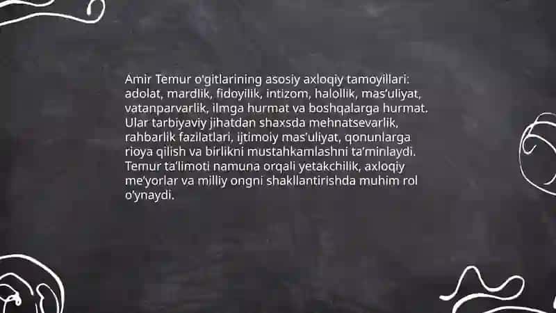 Amir Temur oʻgitlarining tarbiyaviy ahamiyati 3