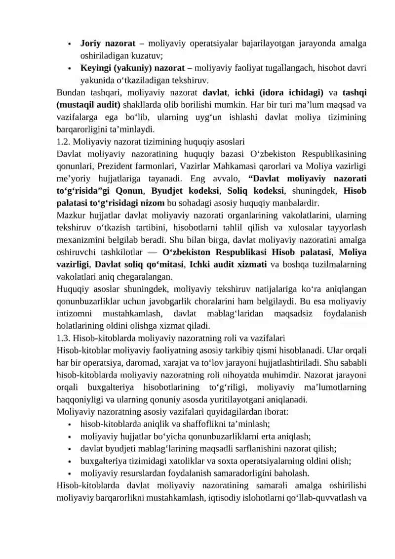 Davlat moliyaviy nazoratida hisob-kitoblarni tekshirish. 3