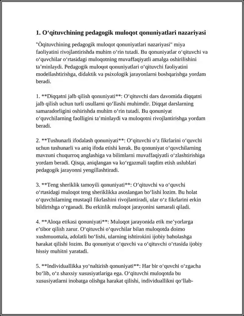 ÒQITUVCHINING PEDAGOGIK MULOQOT QONUNIYATLARINI PUXTA BILISHI KOMUNIKATIV QOBILYAT VA KOMUNIKATIV MADANIYATGA EGA BÒLISHI 3