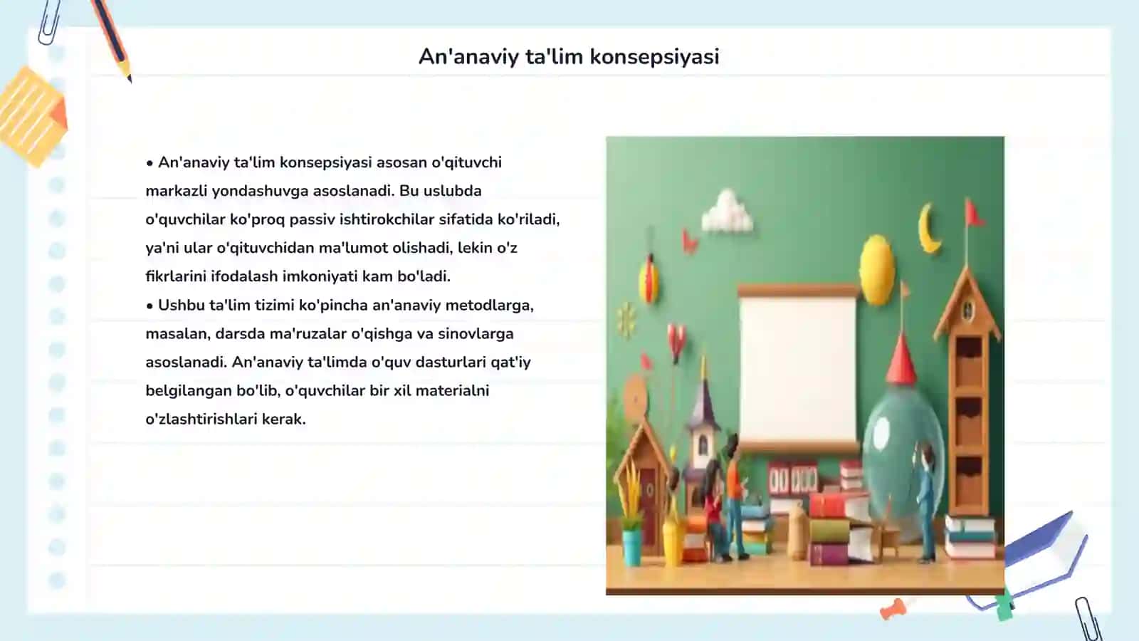 An'anaviy progressiv va zamonaviy ta'lim konsepsiyalari 3