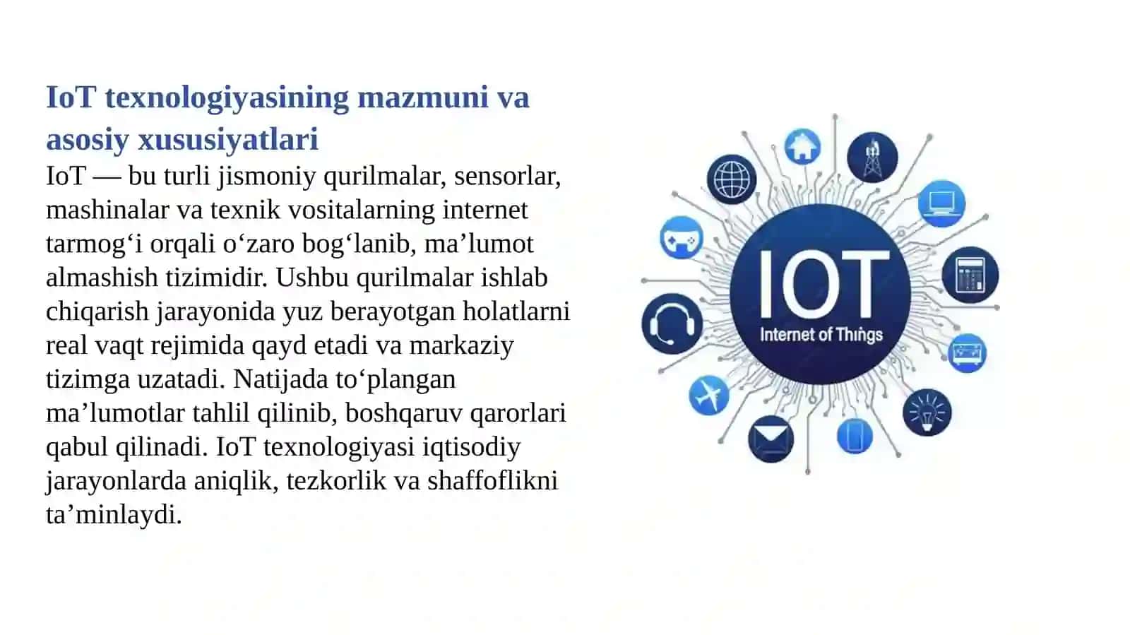IoT (Internet of Things) ning iqtisodiy jarayonlardagi o‘rni aqlli ishlab chiqarish 3