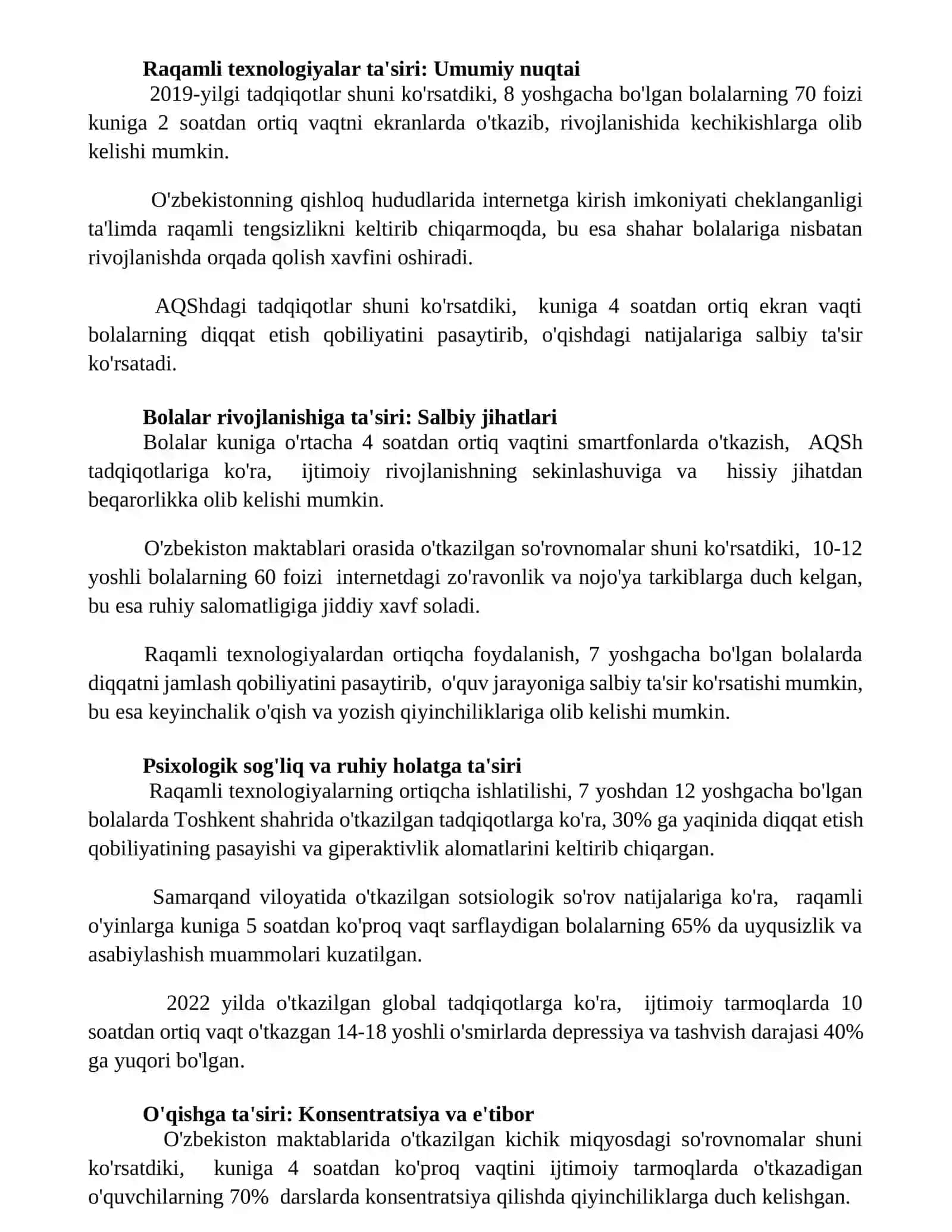 Raqamli texnalogiyalarning bolalarni oʼqitish va rivojlantirishning psixologik jihatlariga taʼsiri 3
