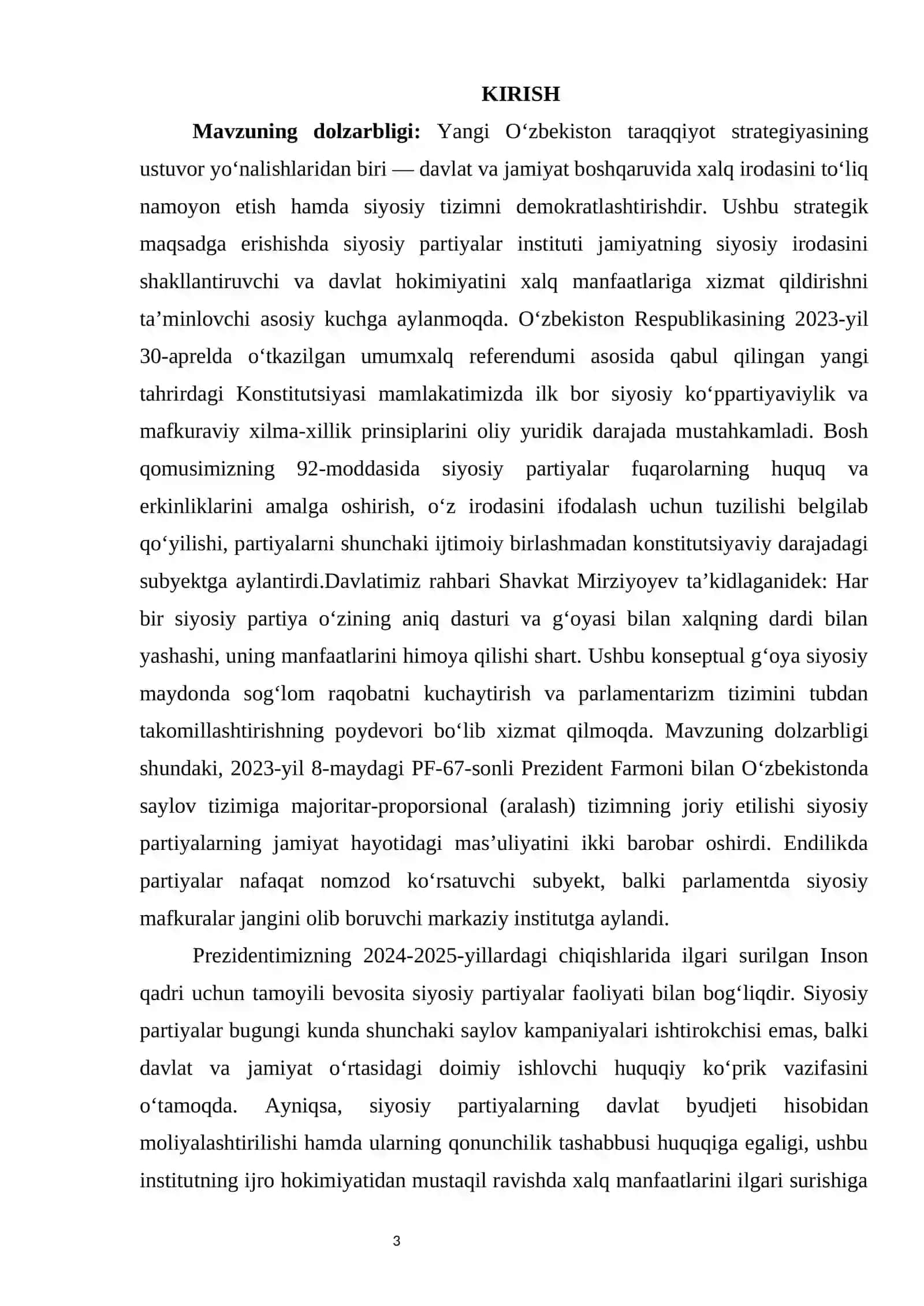 Konstitutsiyada siyosiy partiyalar instituti kurs ishi 3