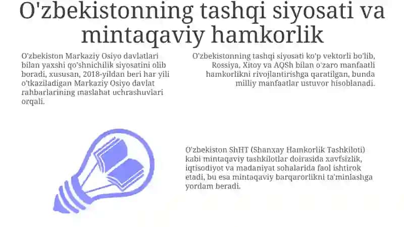 O'zbekistonning tashqi siyosati va mintaqaviy hamkorlik 3