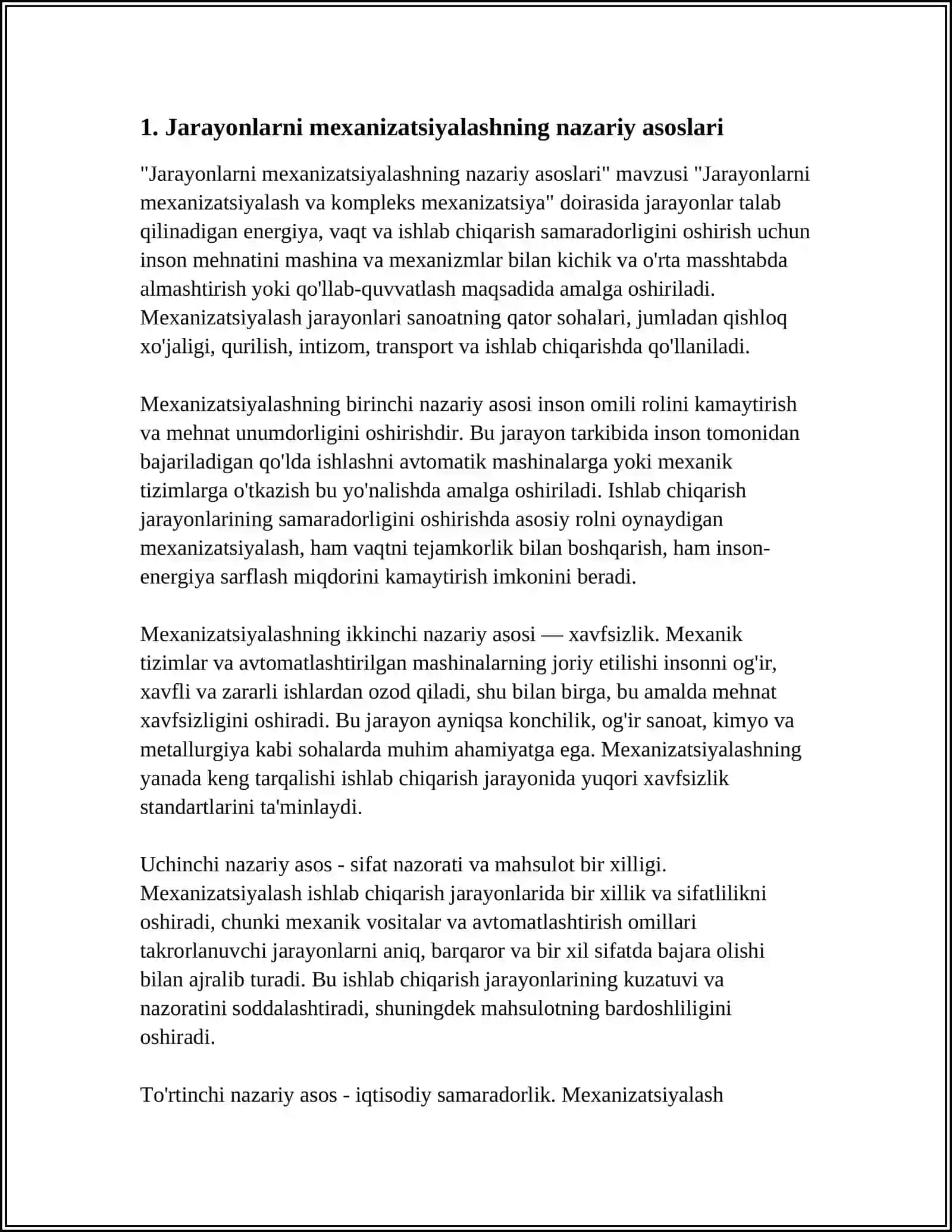 JARAYONLARNI MEXANIZATSIYALASH VA KOMPLEKS MEXANIZATSIYA 3