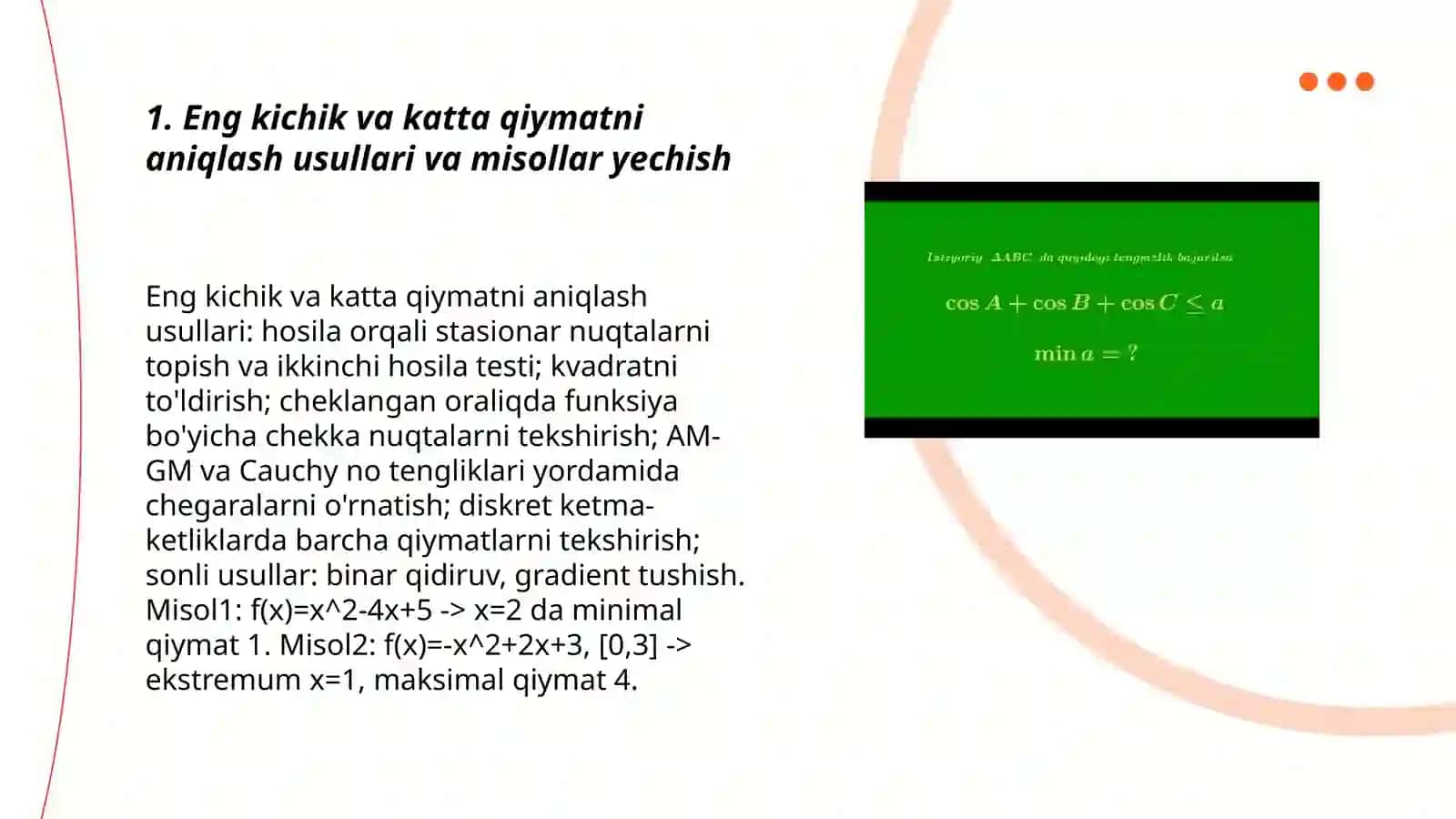 Kompyuter tarmoqlari va internet tizimida ishlash Mustaqil o'zlashtiriladigan mavzular bo'yicha talabalar tomonidan referatlar tayyorlash va uni taqdimot qilish 3