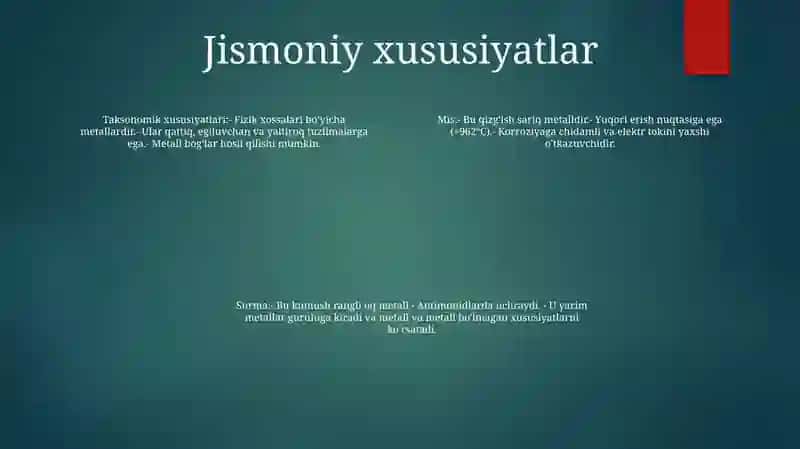 Mis, Stronsiy, Ruh, Temir, Surma, Qalay, Xrom Va Alyuminiyning Taksologik Xususiyatlari 3